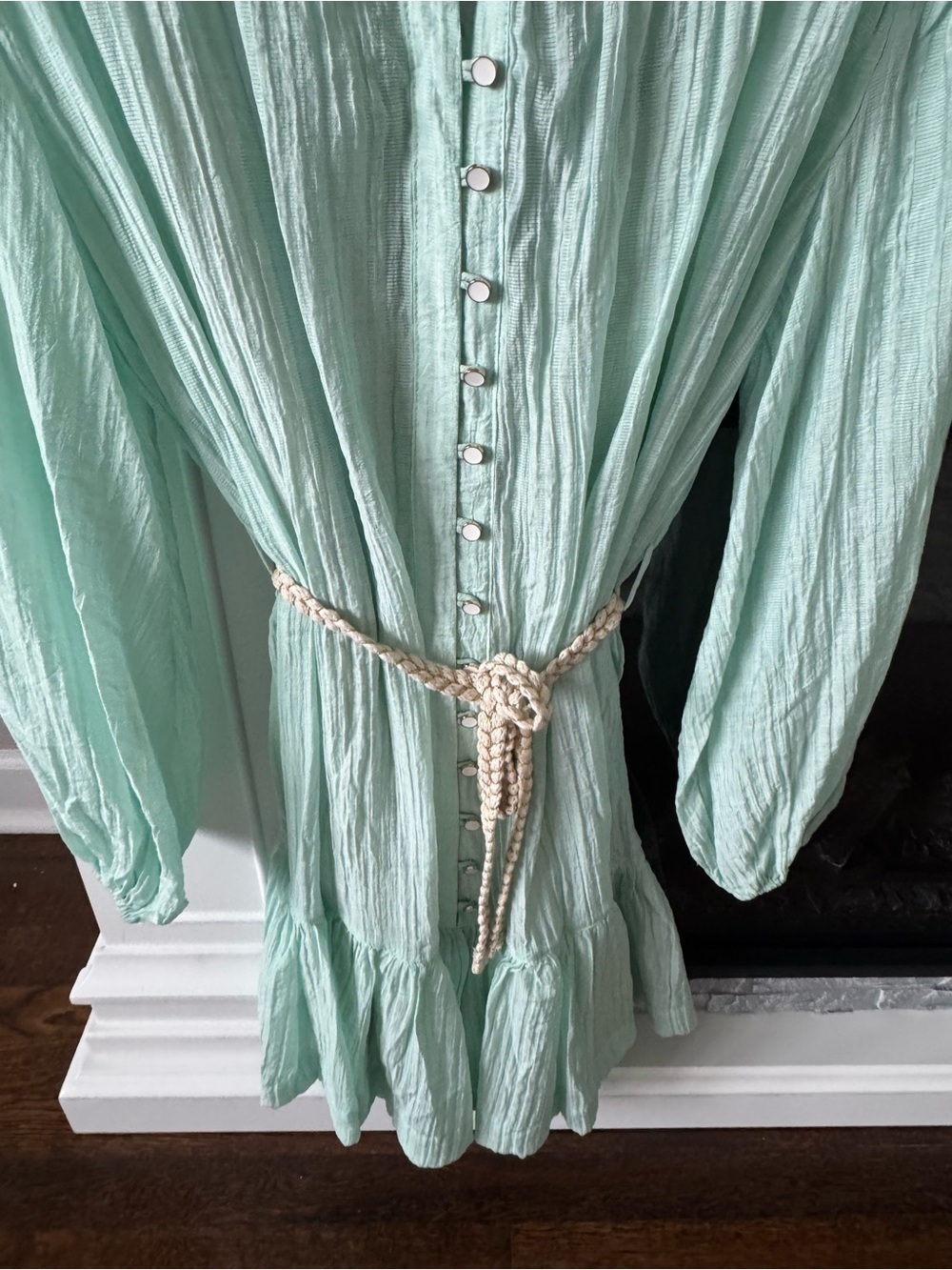 Mixology Stacey Dress Mint Green Braided Belt Satin slip We’re all pretty girls - Picture 2 of 14